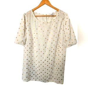 Poppi White Flutter Sleeve Boxy Blouse Size 2x